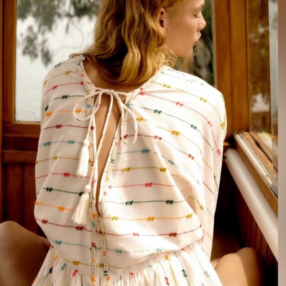 Zara Colorful Multicolor Dotted V-Neck Mini Dress Romper - Picture 4 of 11